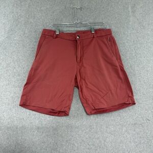 Lululemon Men's ABC Commission RED Pink SALMON Shorts 9" Stretch, Size 32